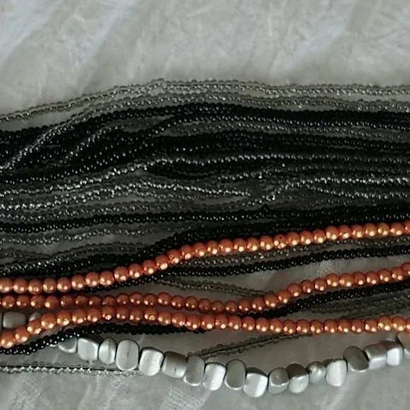Multi Beaded twisted strand Chocker Necklace - Picture 6 of 10